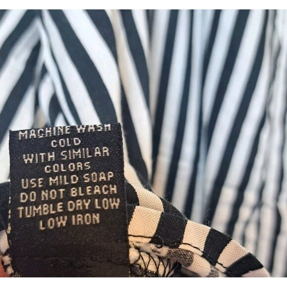 Miss Lili Plus Size Off-Shoulder Black White Striped Button-Front Blouse 3X NWT - Picture 8 of 8